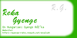 reka gyenge business card